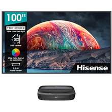  Hisense 100L5G-DLT100B 4K UHD Ultra-Short Throw Laser TV 100  High Gain ALR Screen, 2700 lumens, Compatible with Dolby Atmos, Google  Assistant and Chromecast Built-in, Compatible with Alexa : Electronics