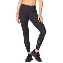 2XU Women's Force Mid-Rise Compression Tights with Flat-Wide Waistband for  Training and Fitness, Black/Nero, X-Small