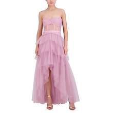 Women's Sweetheart Neck, Strapless High Low Maxi