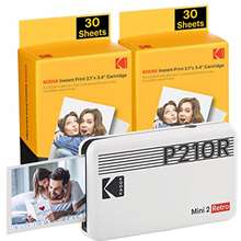 KODAK Mini Shot 3 Retro 4PASS 2-in-1 Instant Digital Camera and Photo  Printer (3x3 inches) + 68 Sheets Gift Bundle, White Printer + 68 Sheets +  Accessories White