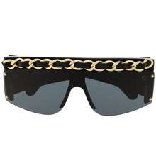 CHANEL Pre-Owned 1990s CC chain-link shield-frame Sunglasses - Farfetch