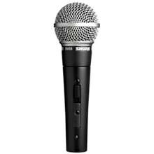 Shure SM58-LC Cardioid Dynamic Vocal Microphone with Pneumatic Shock Mount,  Spherical Mesh Grille with Built-in Pop Filter, A25D Mic Clip, Storage