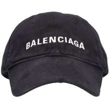 Balenciaga Logo Embroidered Cut-out Baseball Cap in Blue