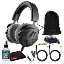 beyerdynamic DT 990 PRO Studio Headphones (Ninja Black, Limited Edition)  Bundle with Headphone Hanger Mount with Built-in Cable Organizer (2 Items)